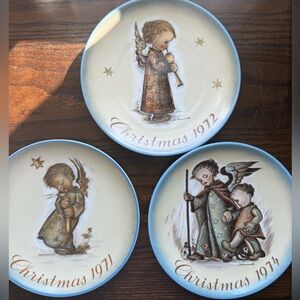 Vintage Hummel Christmas Plates 1971, 1972, 1974 Schmid Bros Limited
